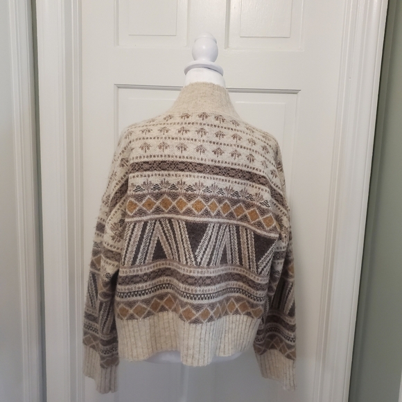 Marled Chunky Knit Pullover Crop Style Sweater size Large, casual warm - Picture 3 of 8